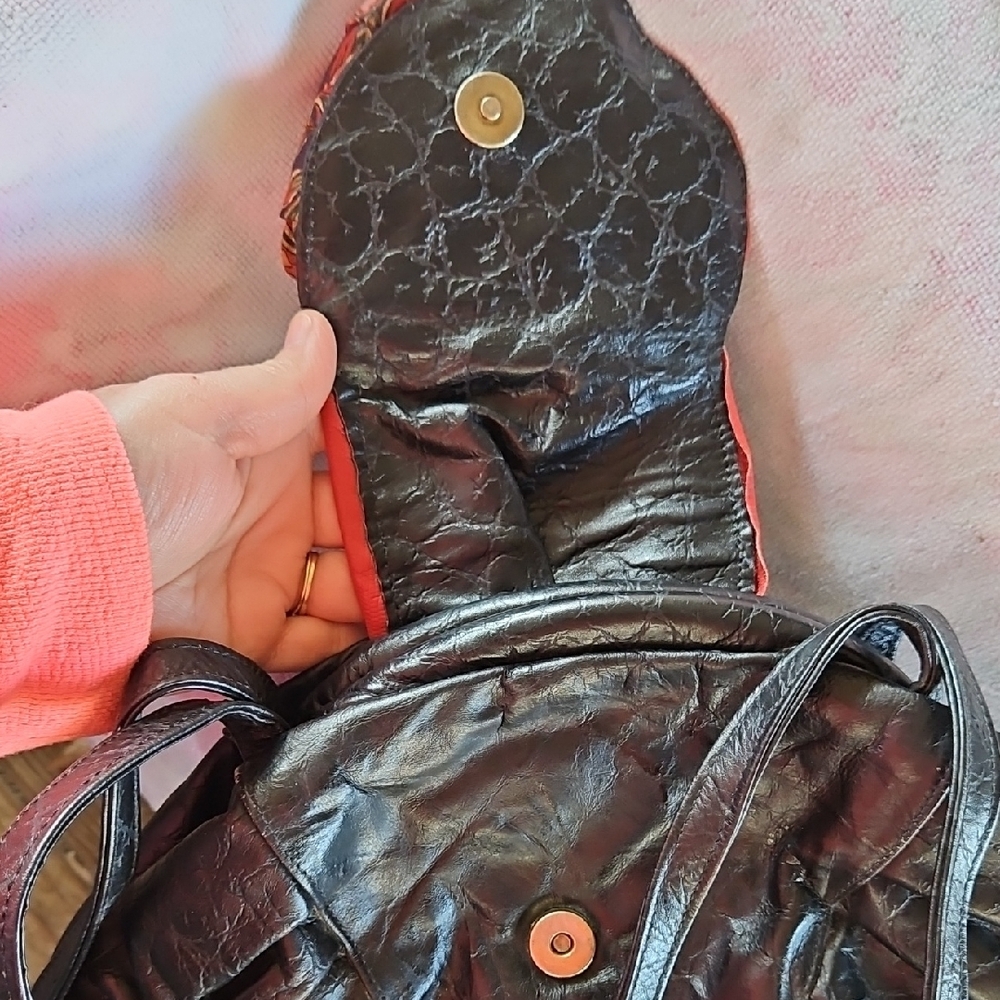 Colini New York 80's Black Leather Puff Women's Bag - Picture 4 of 14